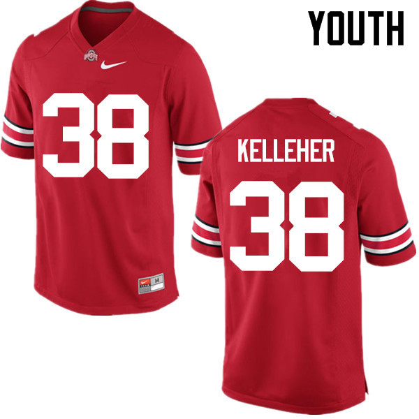 Ohio State Buckeyes Logan Kelleher Youth #38 Red Game Stitched College Football Jersey